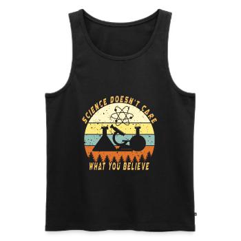 Science Doesn t Care What You Believe - Men's Premium Organic Tank Top - black - Front - Michal (187cm)