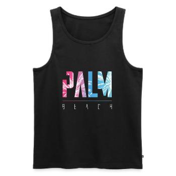 Palm Beach - Men's Premium Organic Tank Top - black - Front - AI Model Male 178 light (178cm)