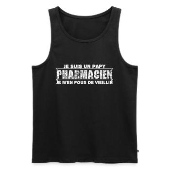 Je Suis Un Papy Pharmacien cadeau pour mon papy - Débardeur bio Premium Homme - noir - Devant - Michal (187cm)