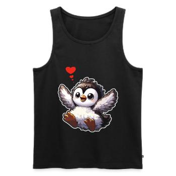 Pingouins mignons Petit pingouin Pingouin amoureux des pingouins - Débardeur bio Premium Homme - noir - Devant - Michal (187cm)