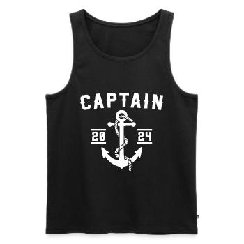 Bootsführerschein 2024 Bootsfahrer Kapitän - Männer Premium Bio Tank Top - Schwarz - Vorne - Michal (187cm)