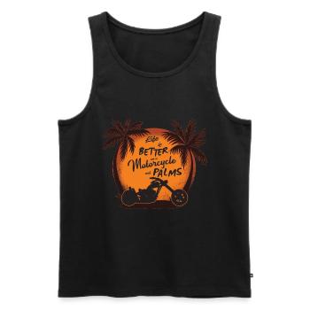 Life is better on motorcycle and palms gift - Men's Premium Organic Tank Top - black - Front - Michal (187cm)