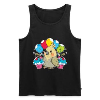 Bird Birthday Party Gift Cockatiel - Men's Premium Organic Tank Top - black - Front - Michal (187cm)