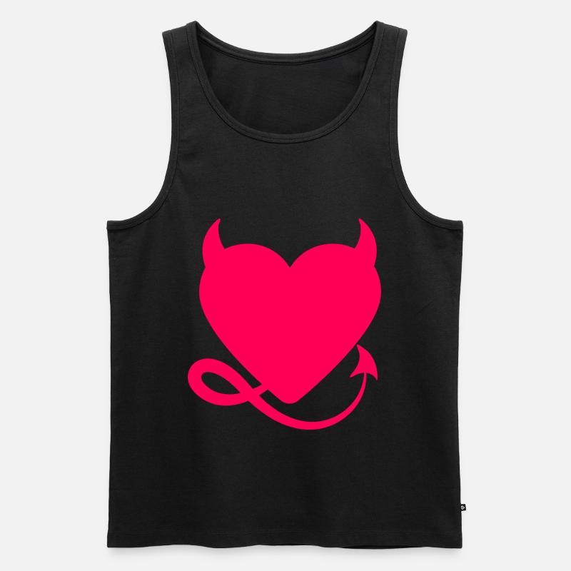 Herz Teufel - Männer Premium Bio Tank Top - Schwarz