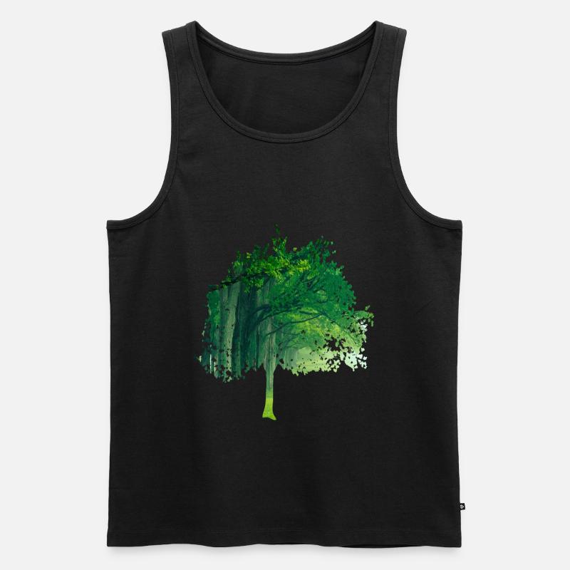 Fraktale & Regenbogen, Nerd Geschenk, Baum & bunt - Männer Premium Bio Tank Top - Schwarz