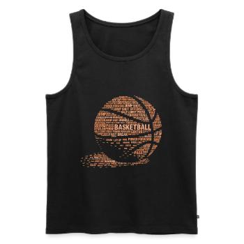 Style de calligraphie de typographie de basket-ball - Débardeur bio Premium Homme - noir - Devant - Michal (187cm)