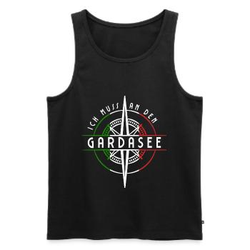Gardasee Urlaub - Männer Premium Bio Tank Top - Schwarz - Vorne - AI Model Male 178 light (178cm)