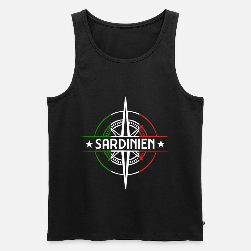 Sardinien - Männer Premium Bio Tank Top - Schwarz