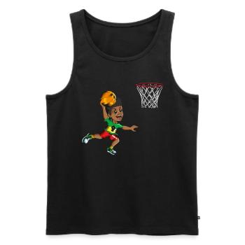 Juneteenth Joueur de basket-ball Joueur Sports - Débardeur bio Premium Homme - noir - Devant - Michal (187cm)