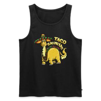 Brachiosaurus Dinosaur Tacosaurus Cinco de Mayo - Men's Premium Organic Tank Top - black - Front - AI Model Male 178 light (178cm)