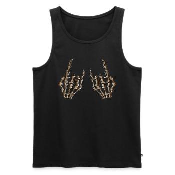 Metal Fan Music Lover Halloween Skeleton Costume - Men's Premium Organic Tank Top - black - Front - Michal (187cm)