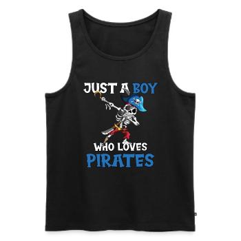 Juste un garçon qui aime Pirates Boy Birthday - Débardeur bio Premium Homme - noir - Devant - Michal (187cm)