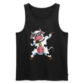Dabbing Cow Farmer Dab Cowshed Farm - Men's Premium Organic Tank Top - black - Front - AI Model Male 178 light (178cm)