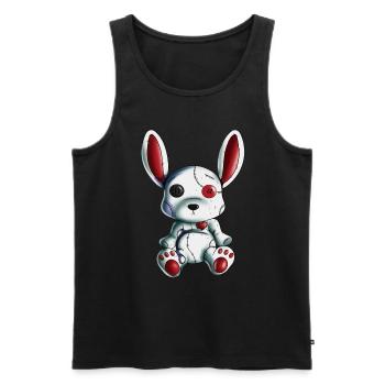 Rabbit Heart Halloween Scary Rabbit Stuffed Animal Design - Men's Premium Organic Tank Top - black - Front - Michal (187cm)