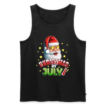 Sonnenbrille Christmas Weihnachtsmann im Urlaub - Männer Premium Bio Tank Top - Schwarz - Vorne - Michal (187cm)
