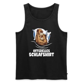 Erdmännchen Schlafshirt Schlafoutfit Nachthemd - Männer Premium Bio Tank Top - Schwarz - Vorne - Michal (187cm)