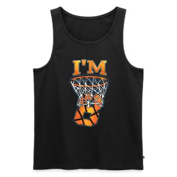 Maillot d’anniversaire pour le huitième 8e B-Day Basketball - Débardeur bio Premium Homme - noir - Devant - Michal (187cm)