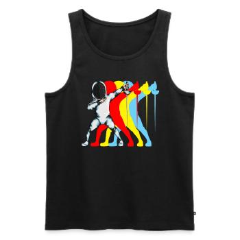 Fechten Degenfechten Fechtkünstler Dab Fechtoutfit - Männer Premium Bio Tank Top - Schwarz - Vorne - AI Model Male 178 light (178cm)