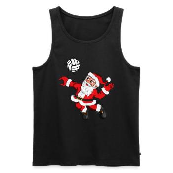Xmas Christmas Christmas Time Volleyball Motif - Men's Premium Organic Tank Top - black - Front - Michal (187cm)