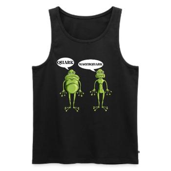 Lustiges Forsch Frösche Quark Magerquark Wortwitz - Männer Premium Bio Tank Top - Schwarz - Vorne - AI Model Male 178 light (178cm)