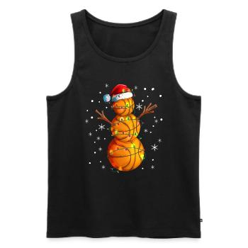 Schneemann Basketball X-Mas Basketballer Geschenk - Männer Premium Bio Tank Top - Schwarz - Vorne - Michal (187cm)