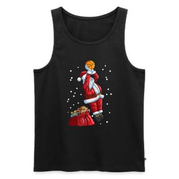 Weihnachtsmann spielt Basketball Weihnachtssport - Männer Premium Bio Tank Top - Schwarz - Vorne - Michal (187cm)
