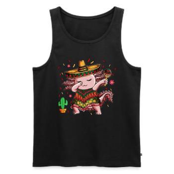 Danse des fêtes mexicaines Danse Newt Axolotl - Débardeur bio Premium Homme - noir - Devant - AI Model Male 178 light (178cm)