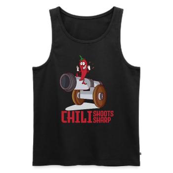 A funny chili pups and shoots hot - Men's Premium Organic Tank Top - black - Front - AI Model Male 178 light (178cm)