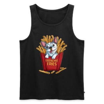 Hunderasse Französische Bulldogge Pommes Hund - Männer Premium Bio Tank Top - Schwarz - Vorne - AI Model Male 178 light (178cm)