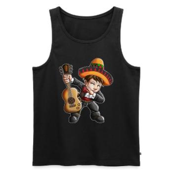 Mexican Guitar Musician Suit Dab Dabbing - Men's Premium Organic Tank Top - black - Front - Michal (187cm)