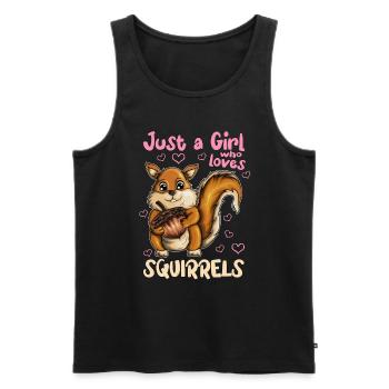 Cool Squirrel Rodent Nut Lover Design - Men's Premium Organic Tank Top - black - Front - AI Model Male 178 light (178cm)
