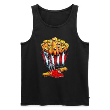 Mayo und Ketchup Fast Food Fettiges Essen Pommes - Männer Premium Bio Tank Top - Schwarz - Vorne - AI Model Male 178 light (178cm)