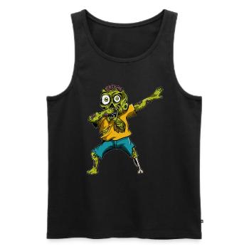 Zombie Pumpkin Zombie Dabbing Halloween - Men's Premium Organic Tank Top - black - Front - AI Model Male 178 light (178cm)