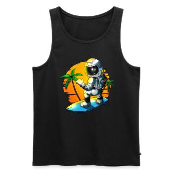 Vacances: Mers du Sud, Enfants, Surfeurs, Astronautes, Astronautes - Débardeur bio Premium Homme - noir - Devant - AI Model Male 178 light (178cm)