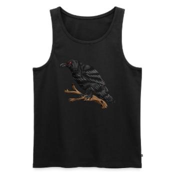 Rabe mit schwarzen Federn schlauer Singvogel Krähe - Männer Premium Bio Tank Top - Schwarz - Vorne - Michal (187cm)