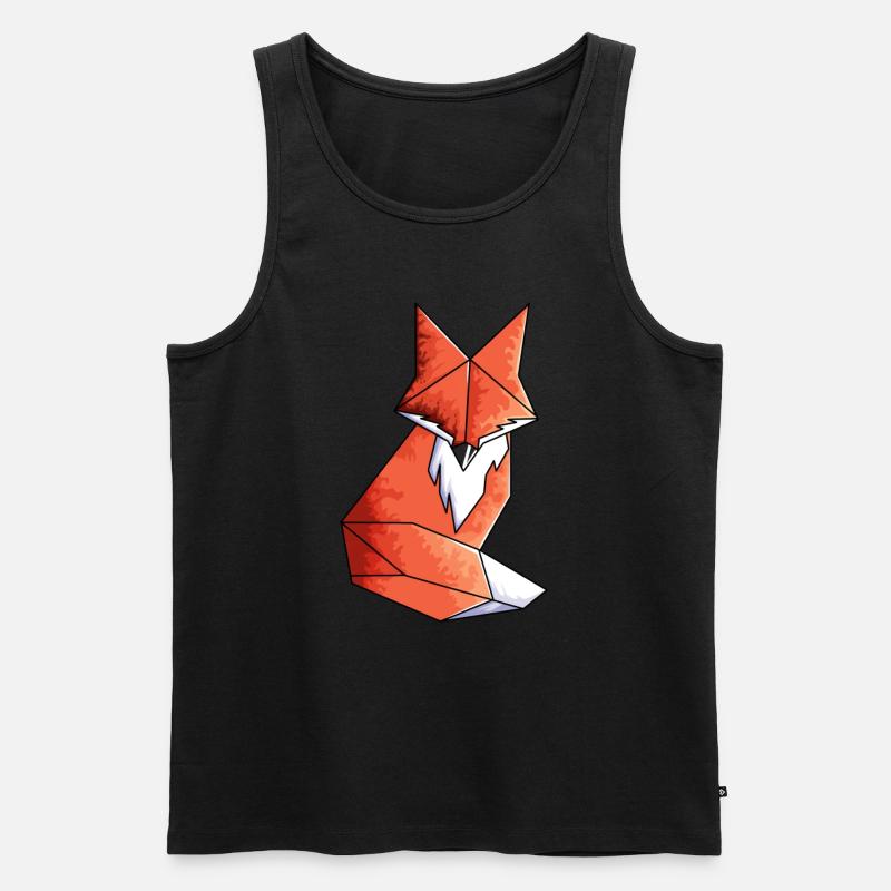 Geometric Fox Lover Math Geometry - Men's Premium Organic Tank Top - black