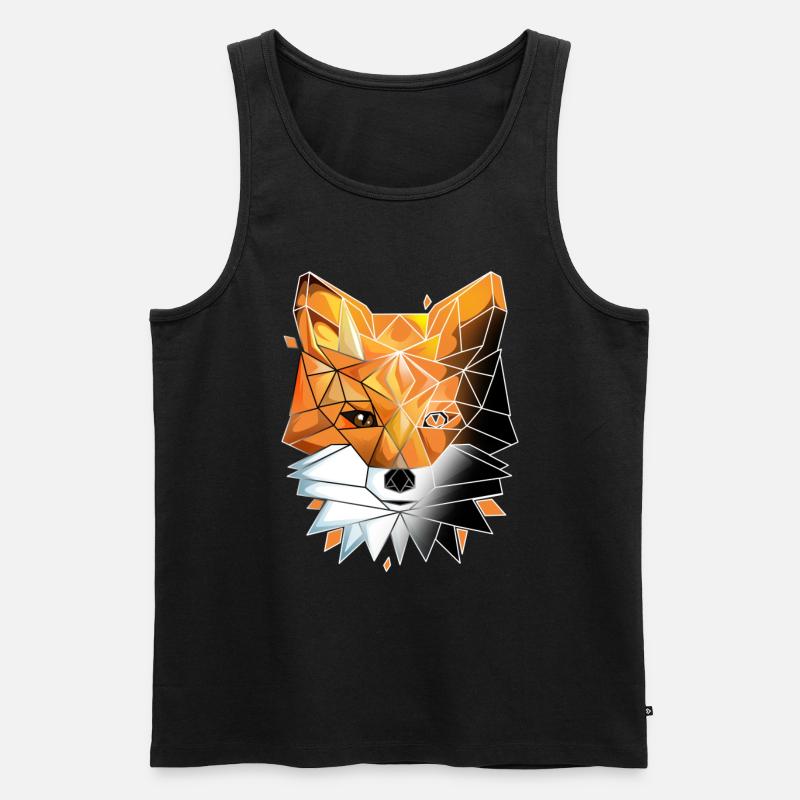 Geometric Fox Lover Math Geometry - Men's Premium Organic Tank Top - black