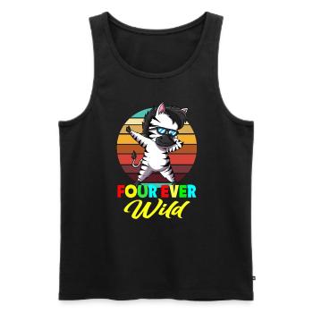 Fourever Wild Zebra 4 ever Wild Wilderness Africa - Men's Premium Organic Tank Top - black - Front - AI Model Male 178 light (178cm)