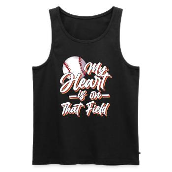 Mother Son Club Baseball Outfit Baseball Mom - Men's Premium Organic Tank Top - black - Front - AI Model Male 178 light (178cm)