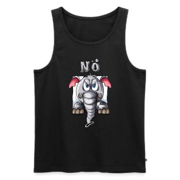 Elephant says Lower Austrian late riser lazy vacation - Men's Premium Organic Tank Top - black - Front - AI Model Male 178 light (178cm)