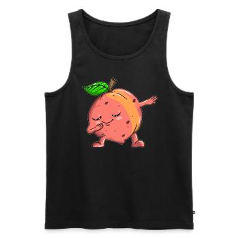 Obst Liebhaber Vegan leben Dabbing Pfirsich Dab - Männer Premium Bio Tank Top - Schwarz - Vorne - AI Model Male 178 light (178cm)