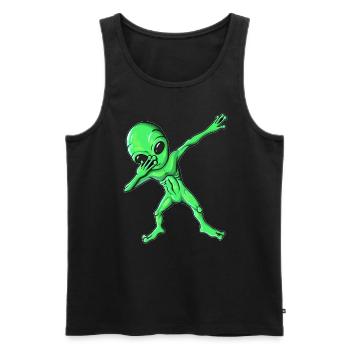 Alien vert alien fait du dab dabbing - Débardeur bio Premium Homme - noir - Devant - AI Model Male 178 light (178cm)