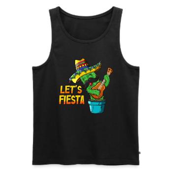 Ukulele Cactus Mexican Holiday Let's Fiesta - Men's Premium Organic Tank Top - black - Front - AI Model Male 178 light (178cm)