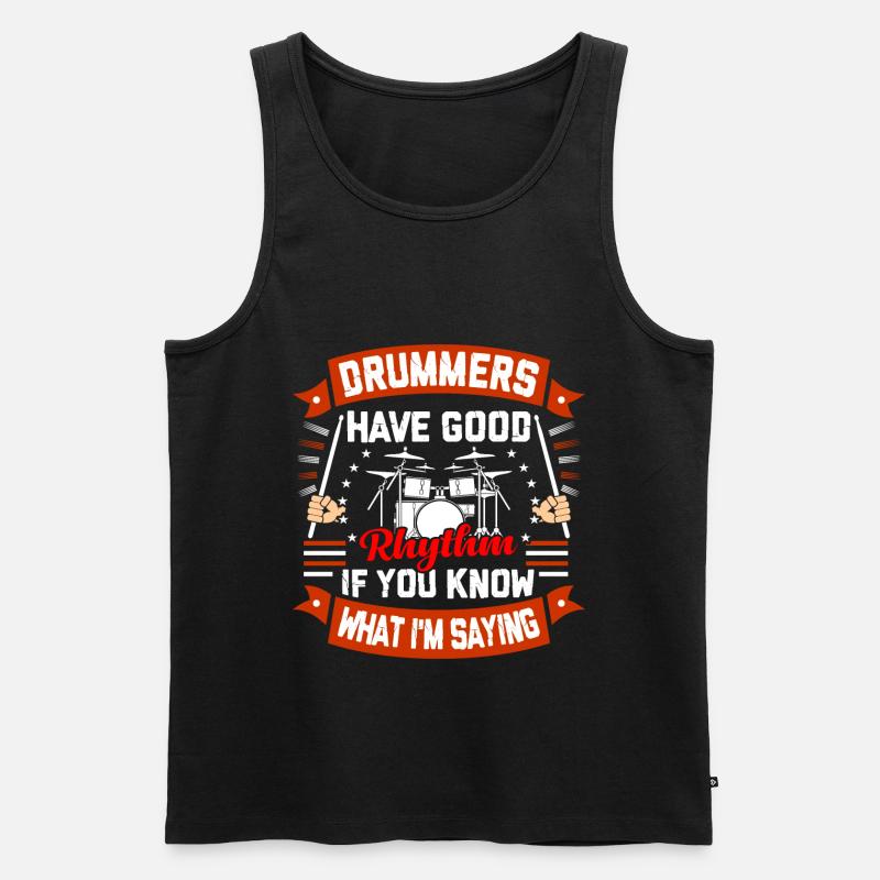 Schlagzeug Schlagzeuger Drummer Geschenk - Männer Premium Bio Tank Top - Schwarz