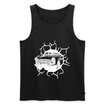 Trabi  Oldtimer Mur Chute Ostalgie Ossi - Débardeur bio Premium Homme - noir - Devant - AI Model Male 178 light (178cm)