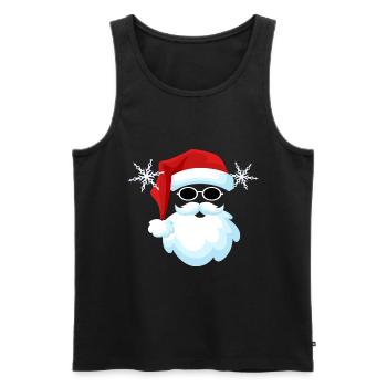 Père Noël - Débardeur bio Premium Homme - noir - Devant - Michal (187cm)