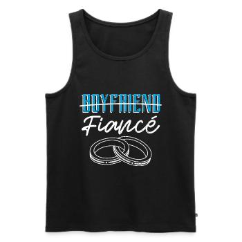 copain, partenaire, fiancé, cadeau, fiançailles - Débardeur bio Premium Homme - noir - Devant - AI Model Male 178 light (178cm)