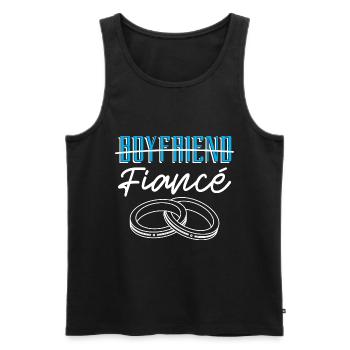 Fiancé, Partner, Boyfriend, Gift, Engagement - Men's Premium Organic Tank Top - black - Front - Michal (187cm)