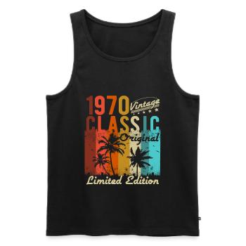 1970 vintage classique - Débardeur bio Premium Homme - noir - Devant - Michal (187cm)