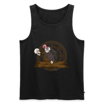 Bird of Prey Skull Skull Scavenger Gift Vulture - Men's Premium Organic Tank Top - black - Front - AI Model Male 178 light (178cm)